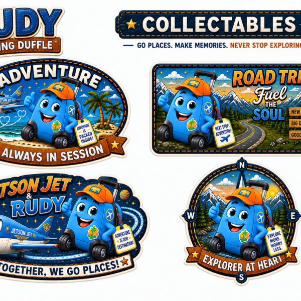 RUDY ROLLING DUFFLE Collector Sticker Sheet