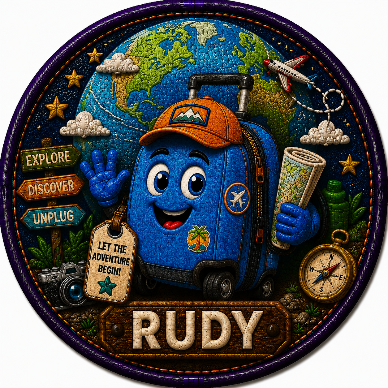 RUDY ROLLING DUFFLE First Class Collector Sticker