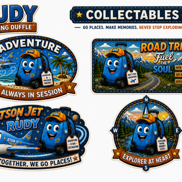 RUDY ROLLING DUFFLE Collector Sticker Sheet