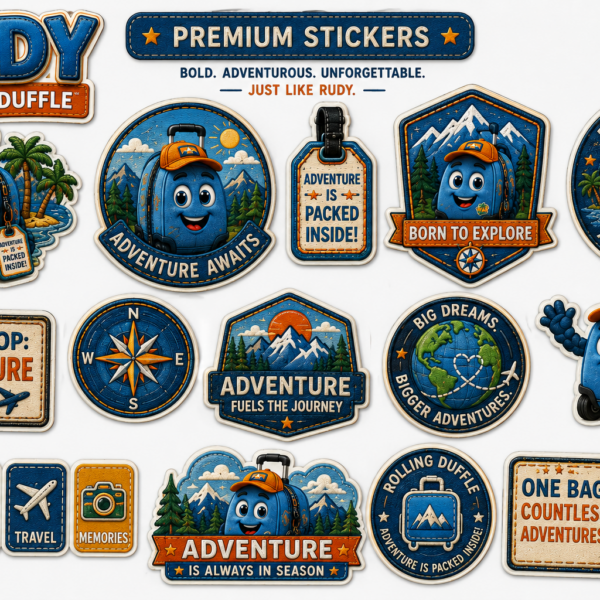 RUDY ROLLING DUFFLE Premium Sticker Sheet