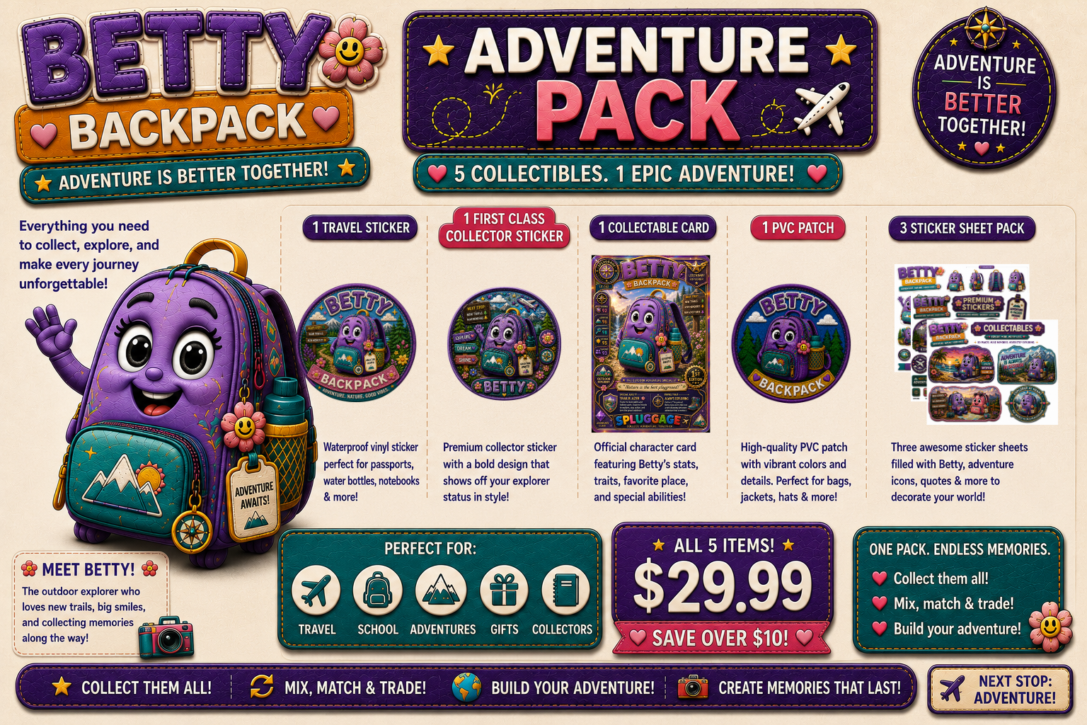 BETTY BACKPACK Adventure Pack