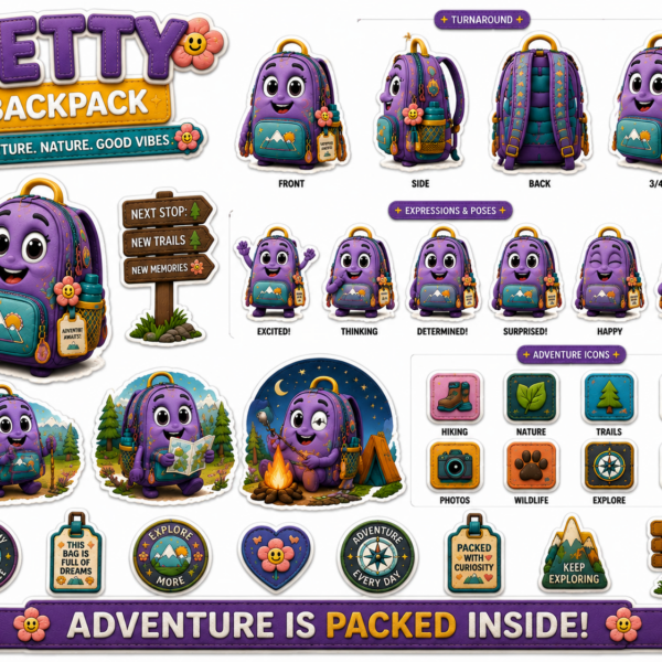 BETTY BACKPACK Starter Sticker Sheet