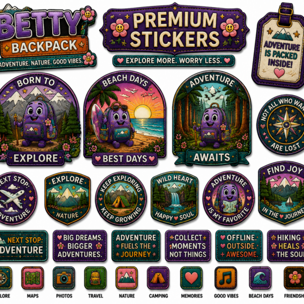 BETTY BACKPACK Premium Sticker Sheet