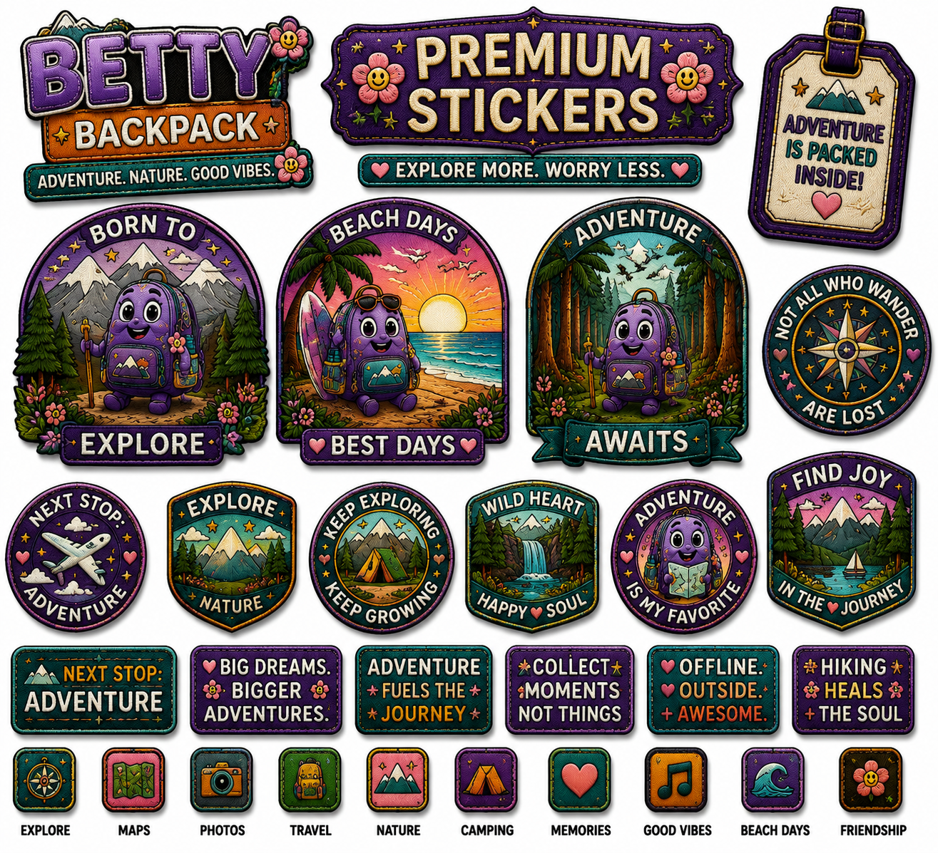 BETTY BACKPACK Premium Sticker Sheet