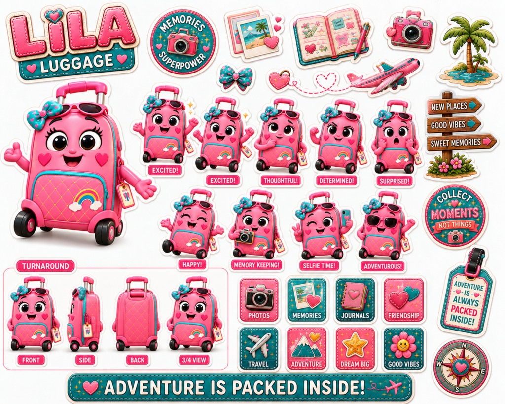 LILA LUGGAGE Starter Sticker Sheet