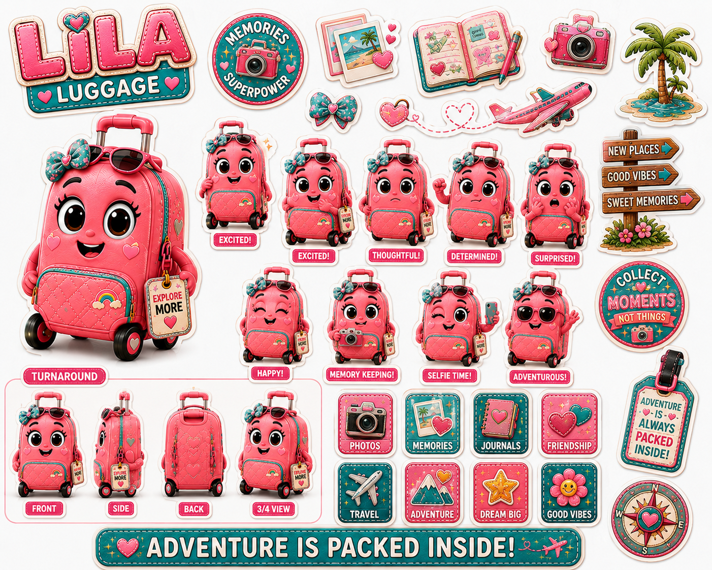 LILA LUGGAGE Starter Sticker Sheet