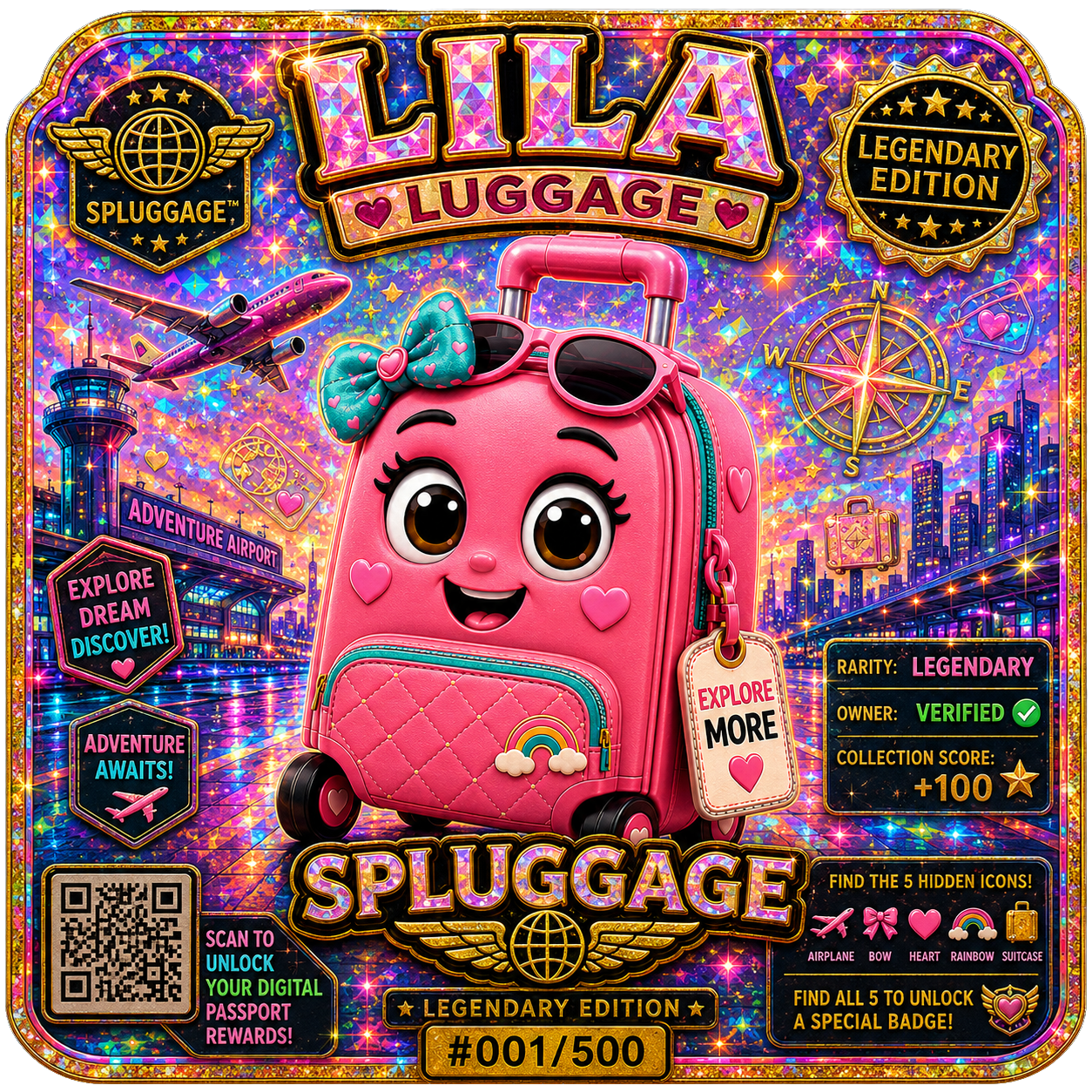 LILA LUGGAGE Legendary Holographic Sticker