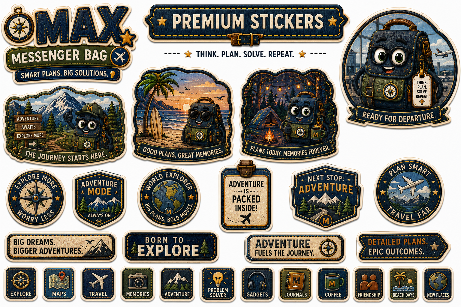 MAX MESSENGER BAG Sticker Collection Pack (Includes all 3 sheets) - Image 3