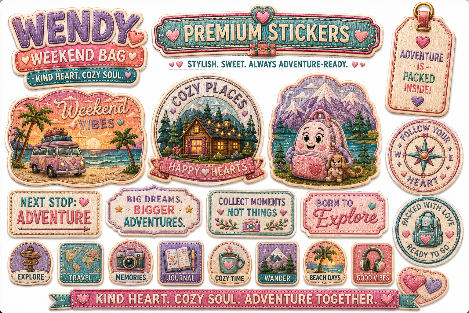 WENDY WEEKEND BAG Sticker Collection Pack (includes all 3 sheets) - Image 2